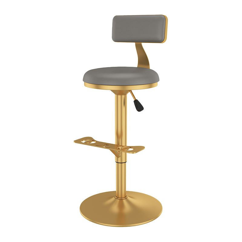 Glam Jewelry Shop Adjustable Height Stool Matte Finish Leather Barstool