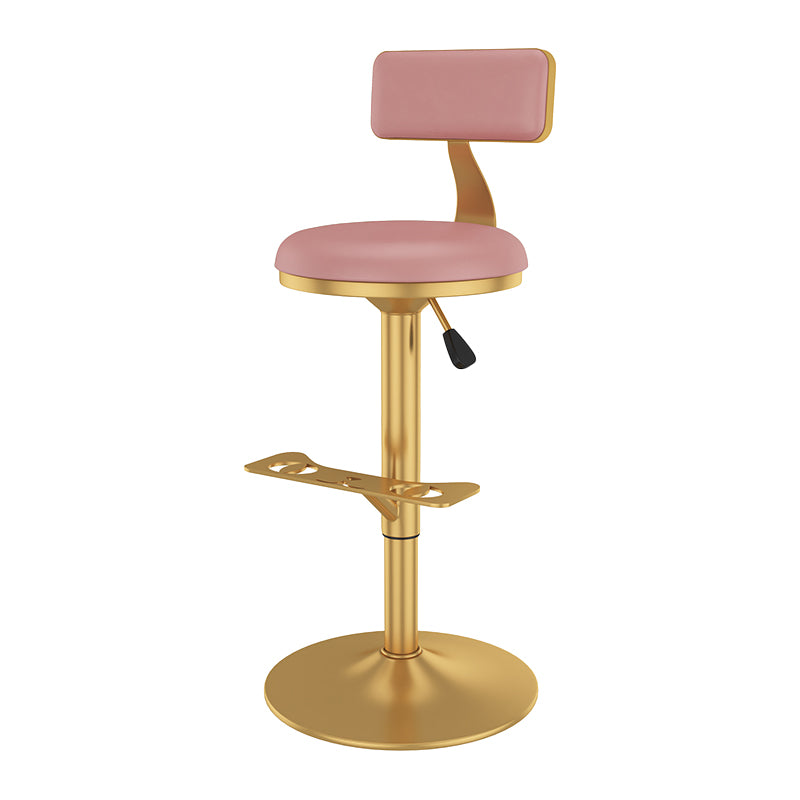 Glam Jewelry Shop Adjustable Height Stool Matte Finish Leather Barstool