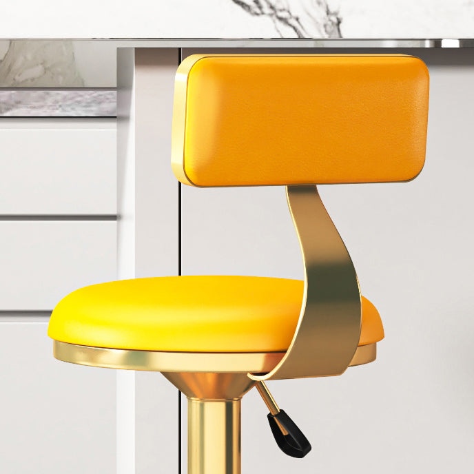 Glam Jewelry Shop Adjustable Height Stool Matte Finish Leather Barstool