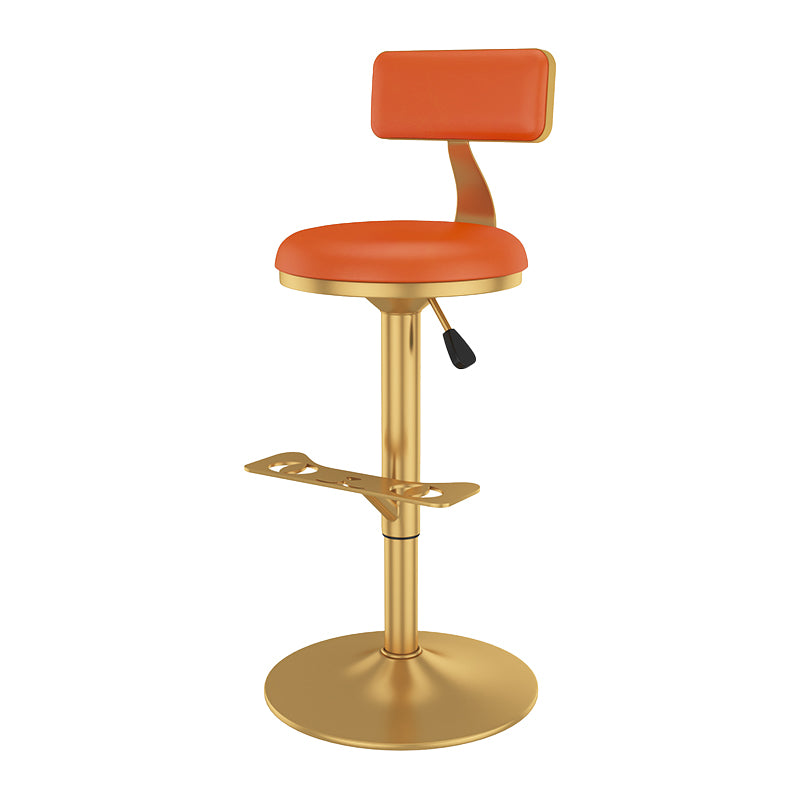 Glam Jewelry Shop Adjustable Height Stool Matte Finish Leather Barstool