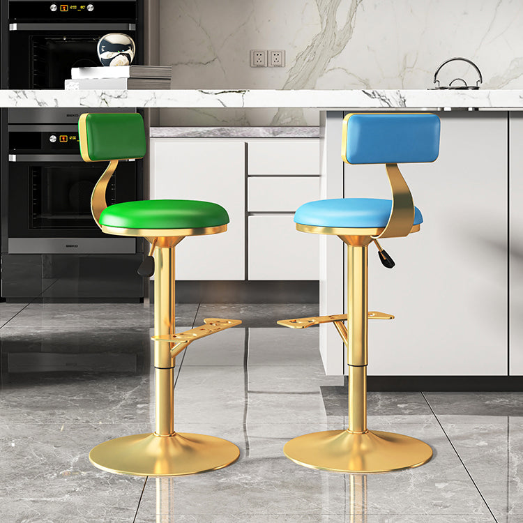 Glam Jewelry Shop Adjustable Height Stool Matte Finish Leather Barstool