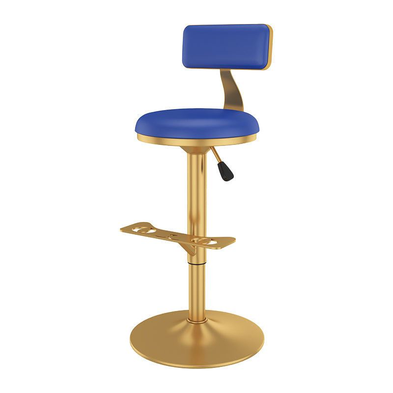 Glam Jewelry Shop Adjustable Height Stool Matte Finish Leather Barstool