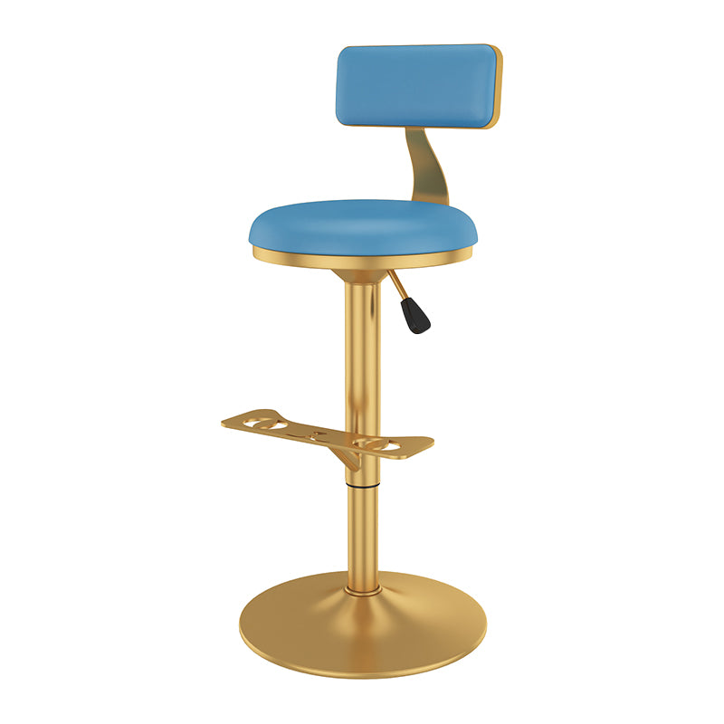 Glam Jewelry Shop Adjustable Height Stool Matte Finish Leather Barstool