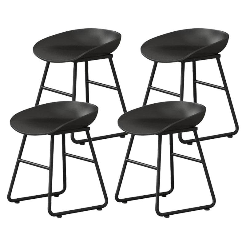 Modern Milk Tea Shop Footrest Barstool Matte Finish Plastic Stool