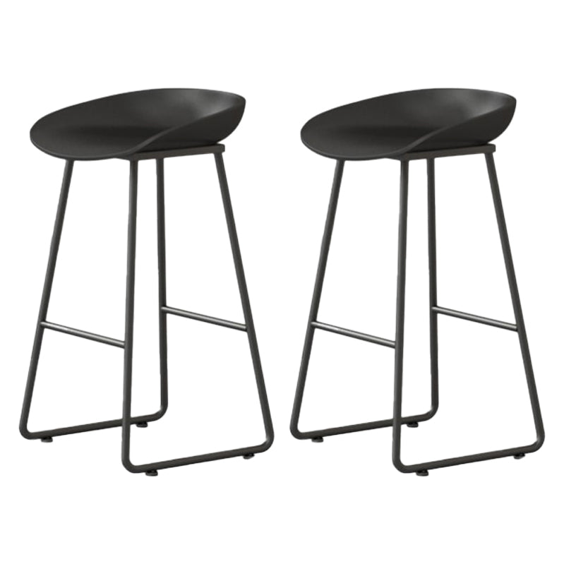 Modern Milk Tea Shop Footrest Barstool Matte Finish Plastic Stool
