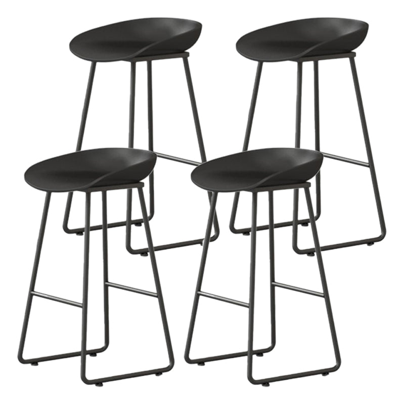 Modern Milk Tea Shop Footrest Barstool Matte Finish Plastic Stool