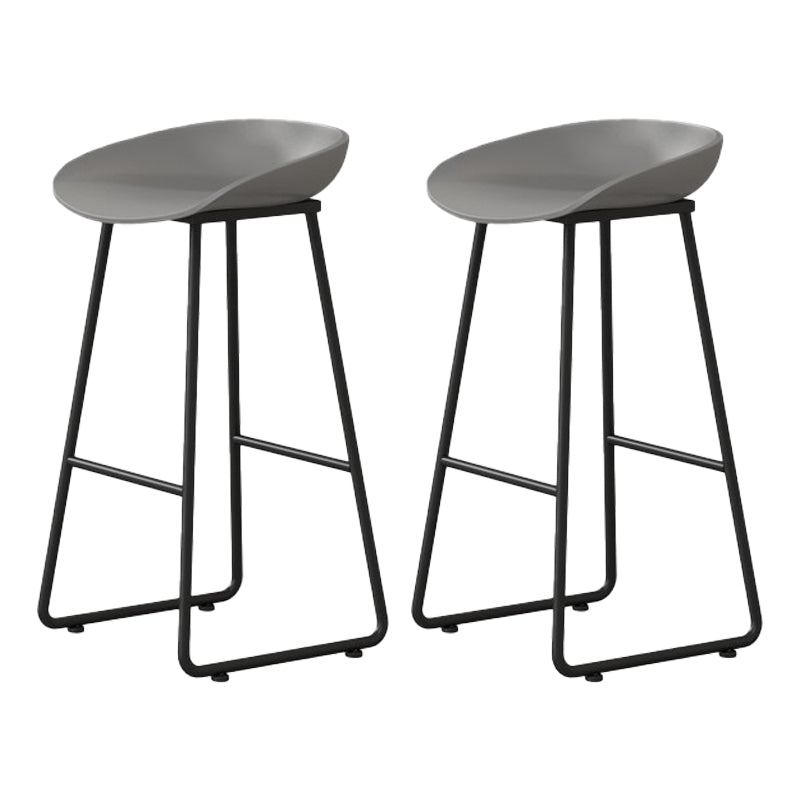 Modern Milk Tea Shop Footrest Barstool Matte Finish Plastic Stool