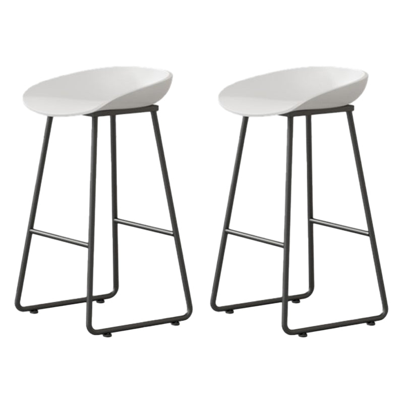 Modern Milk Tea Shop Footrest Barstool Matte Finish Plastic Stool