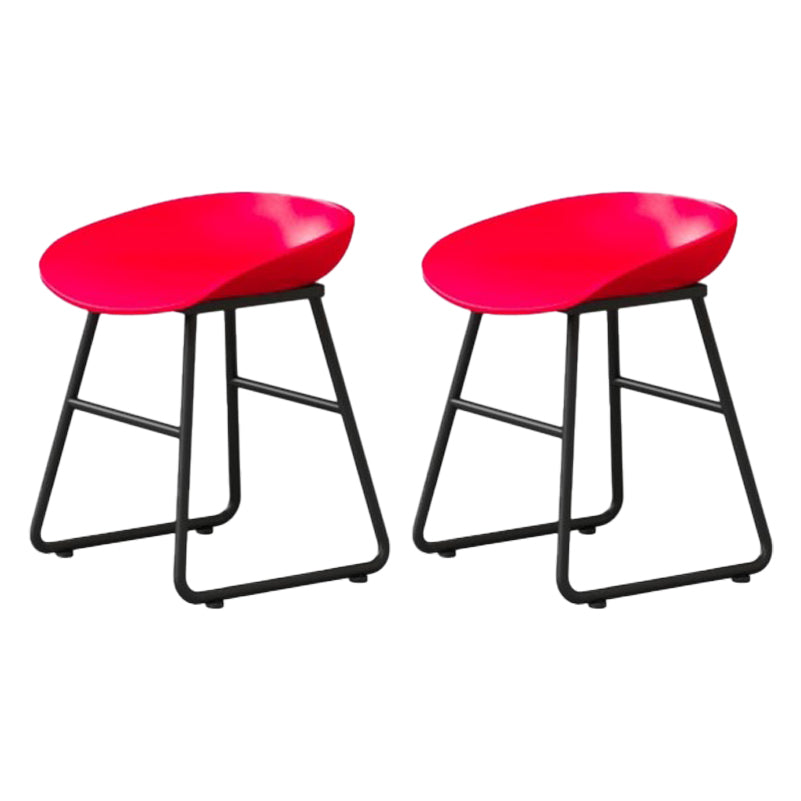 Modern Milk Tea Shop Footrest Barstool Matte Finish Plastic Stool