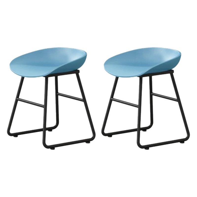 Modern Milk Tea Shop Footrest Barstool Matte Finish Plastic Stool