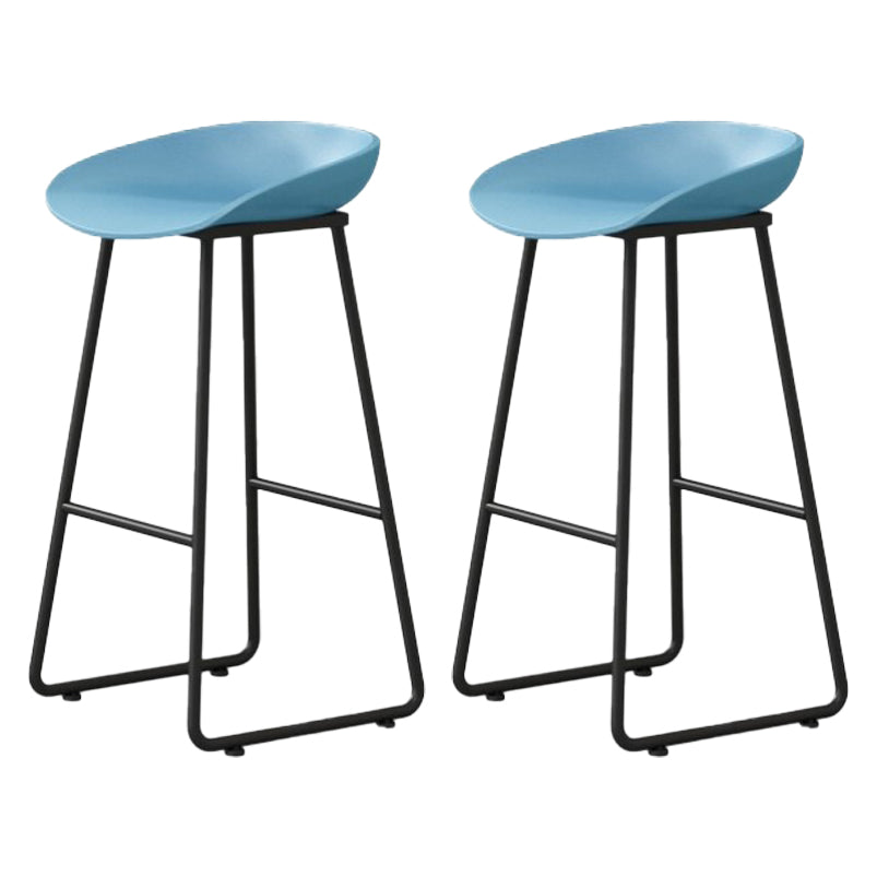 Modern Milk Tea Shop Footrest Barstool Matte Finish Plastic Stool