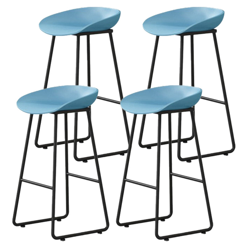 Modern Milk Tea Shop Footrest Barstool Matte Finish Plastic Stool
