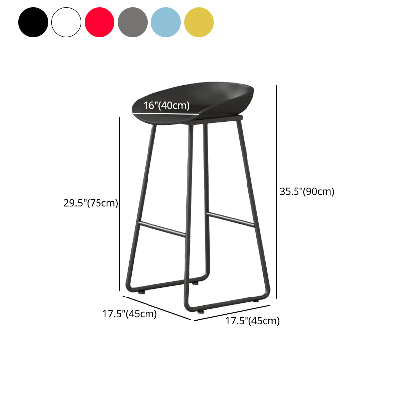 Modern Milk Tea Shop Footrest Barstool Matte Finish Plastic Stool