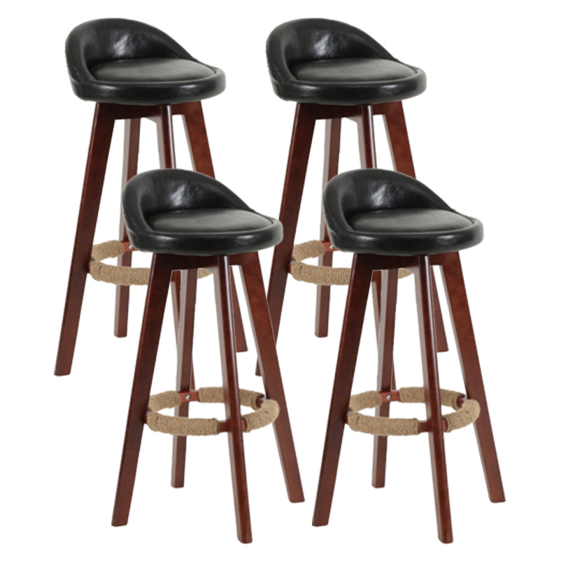 Scandinavian Matte Finish Upholstered Counter Height Stool Footrest Home Barstool