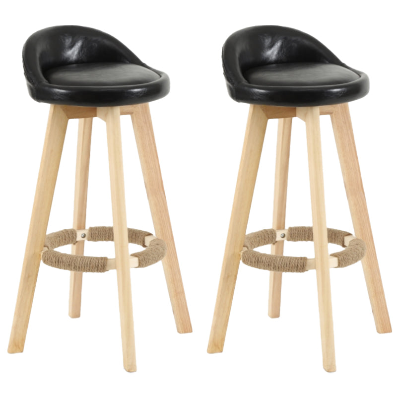 Scandinavian Matte Finish Upholstered Counter Height Stool Footrest Home Barstool