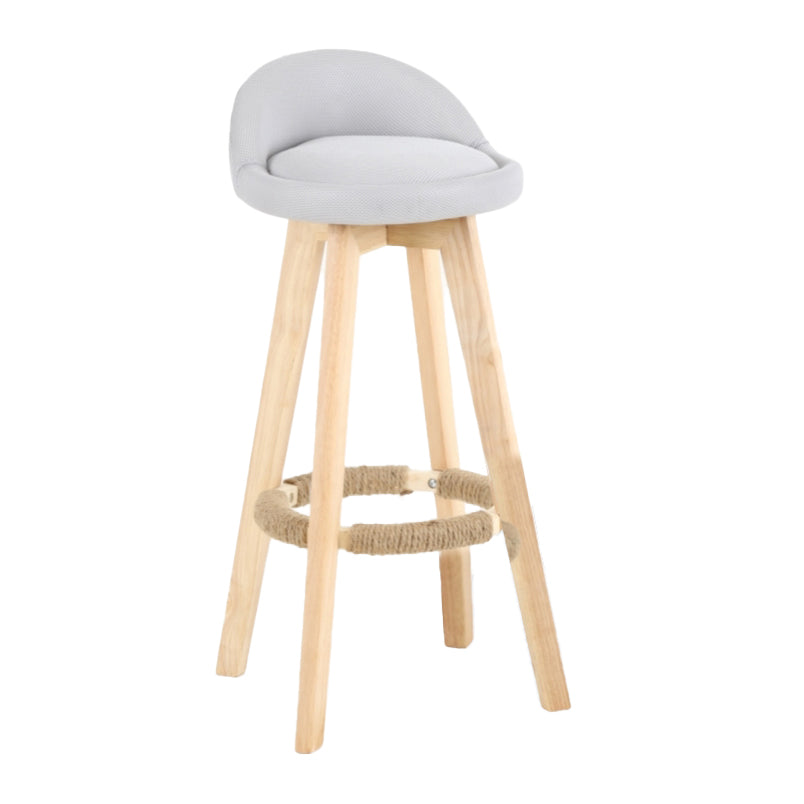 Scandinavian Matte Finish Upholstered Counter Height Stool Footrest Home Barstool