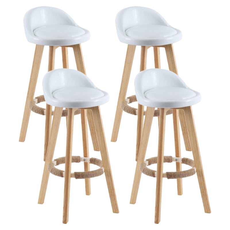 Scandinavian Matte Finish Upholstered Counter Height Stool Footrest Home Barstool