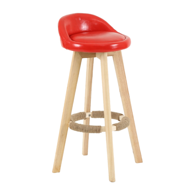 Scandinavian Matte Finish Upholstered Counter Height Stool Footrest Home Barstool