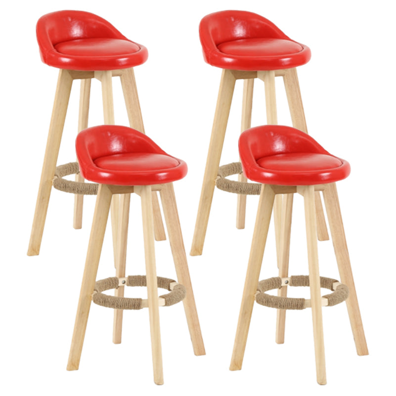 Scandinavian Matte Finish Upholstered Counter Height Stool Footrest Home Barstool