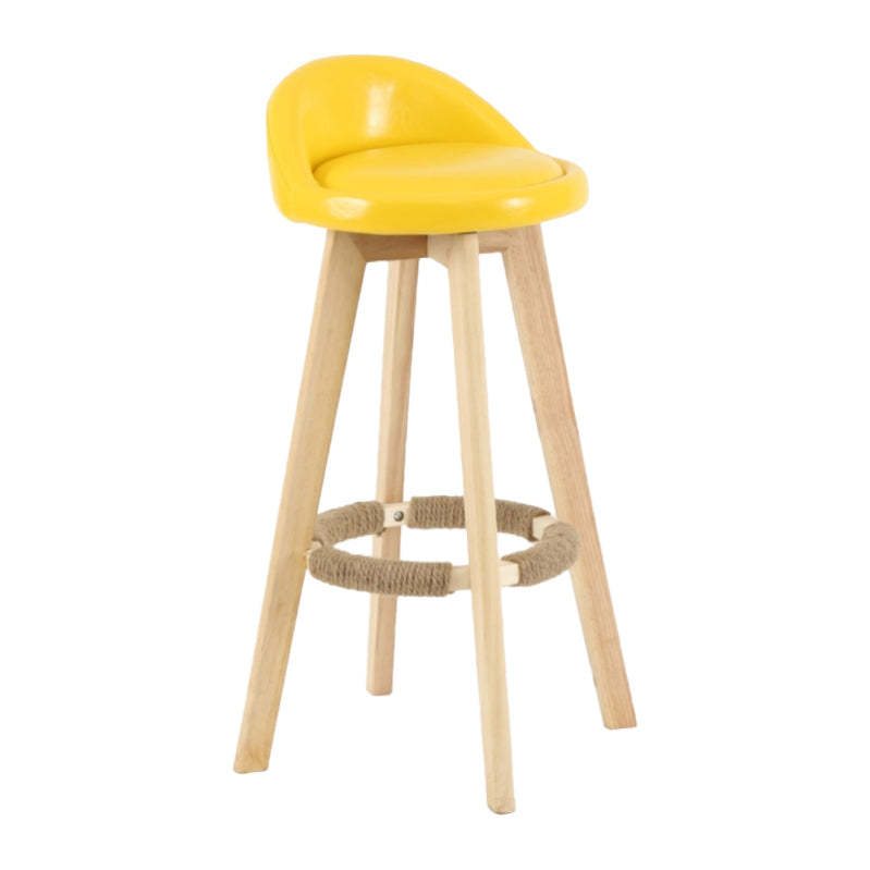 Scandinavian Matte Finish Upholstered Counter Height Stool Footrest Home Barstool