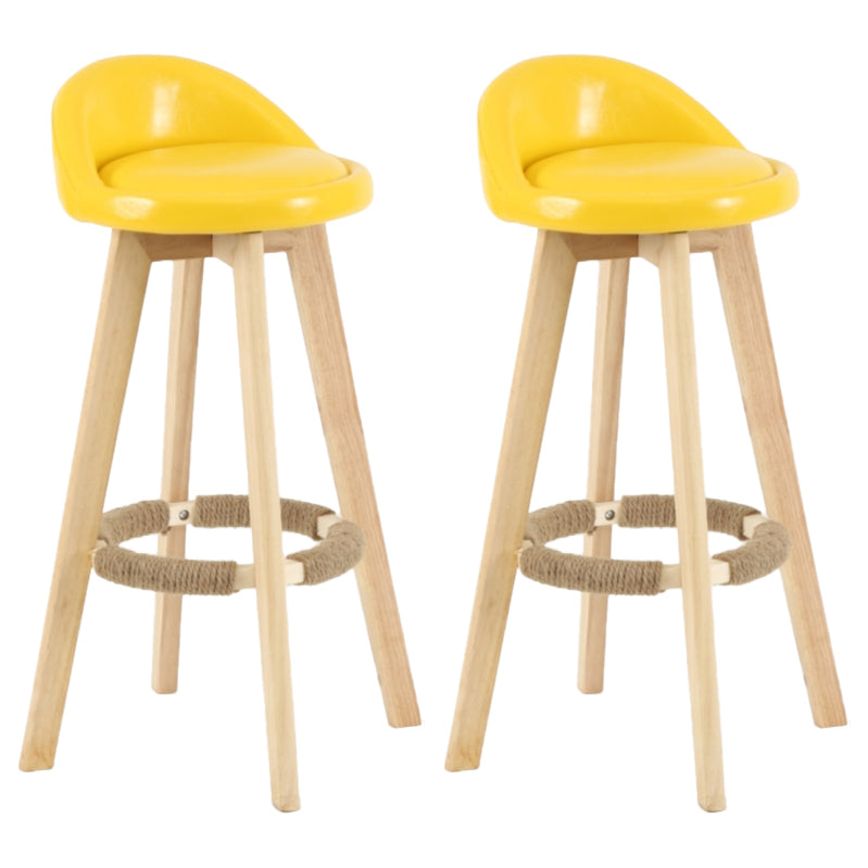 Scandinavian Matte Finish Upholstered Counter Height Stool Footrest Home Barstool