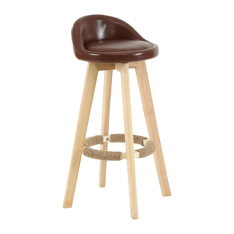 Scandinavian Matte Finish Upholstered Counter Height Stool Footrest Home Barstool