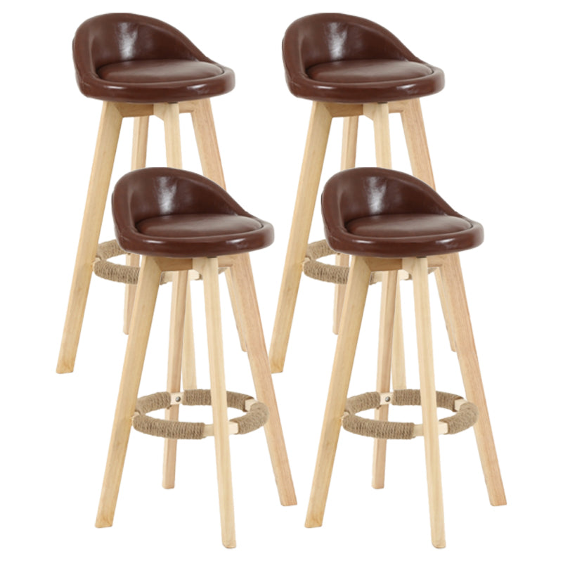 Scandinavian Matte Finish Upholstered Counter Height Stool Footrest Home Barstool
