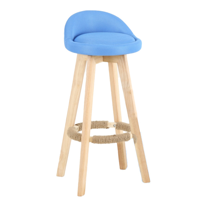 Scandinavian Matte Finish Upholstered Counter Height Stool Footrest Home Barstool