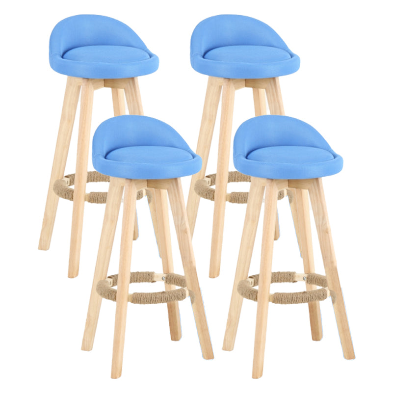 Scandinavian Matte Finish Upholstered Counter Height Stool Footrest Home Barstool