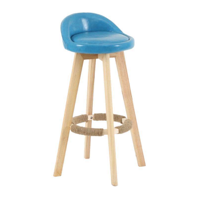 Scandinavian Matte Finish Upholstered Counter Height Stool Footrest Home Barstool