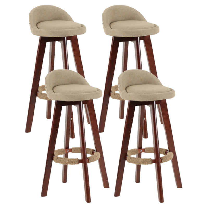 Scandinavian Matte Finish Upholstered Counter Height Stool Footrest Home Barstool