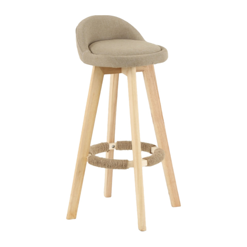 Scandinavian Matte Finish Upholstered Counter Height Stool Footrest Home Barstool