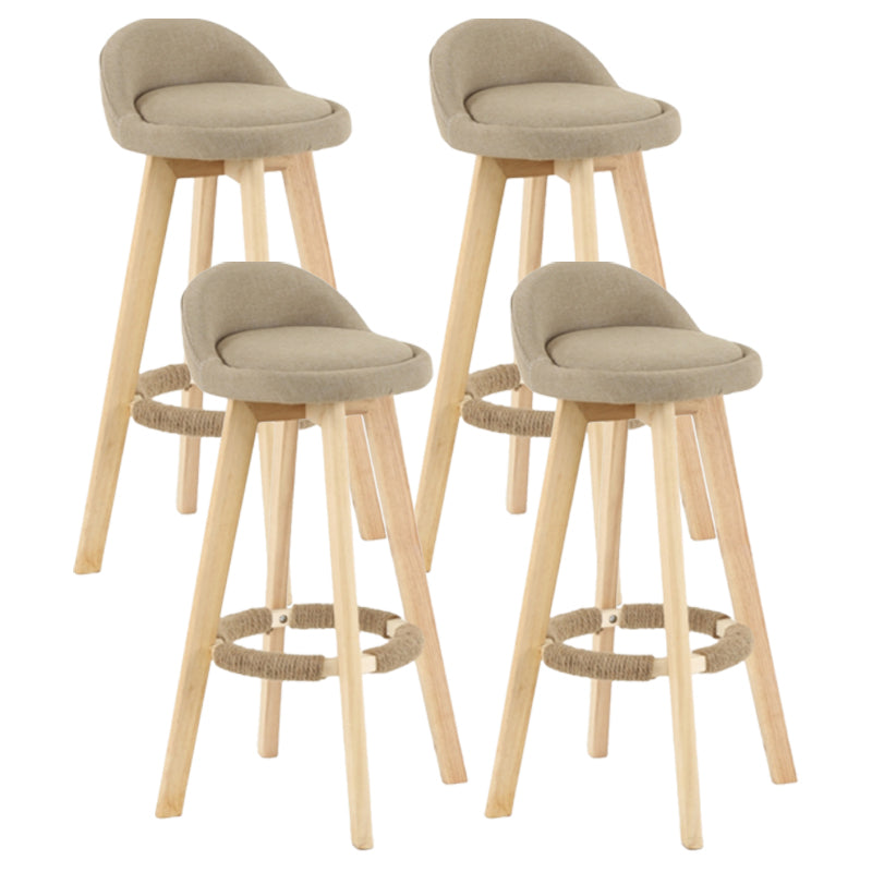 Scandinavian Matte Finish Upholstered Counter Height Stool Footrest Home Barstool