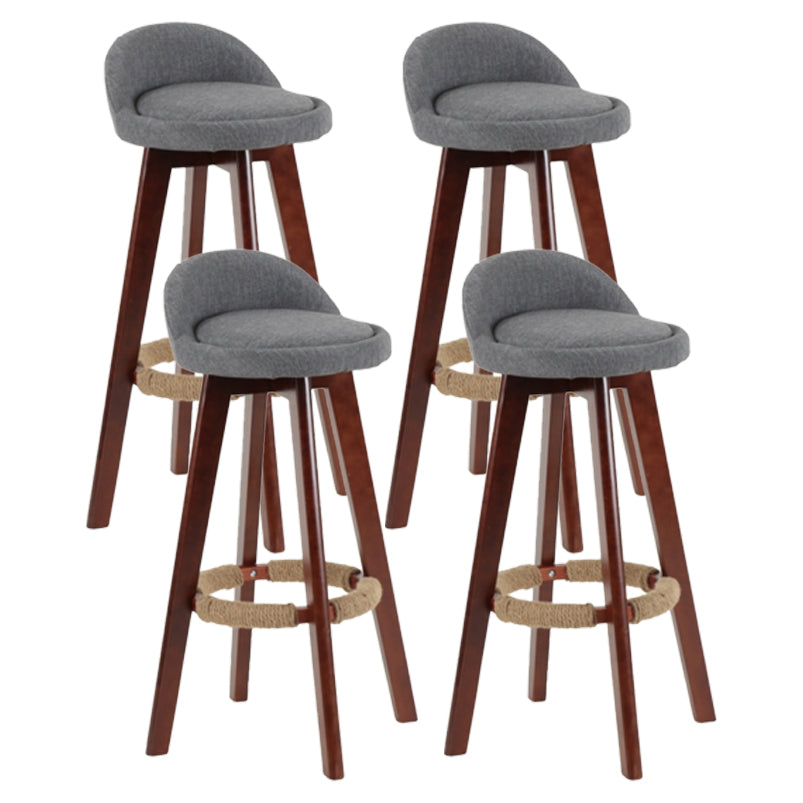 Scandinavian Matte Finish Upholstered Counter Height Stool Footrest Home Barstool