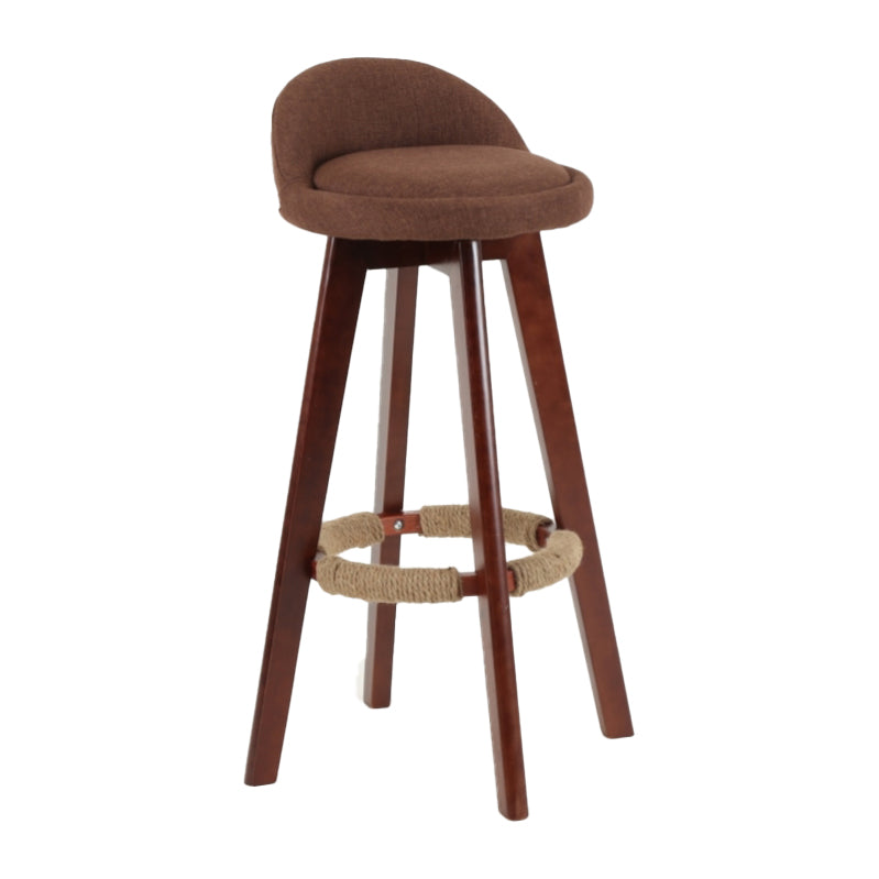 Scandinavian Matte Finish Upholstered Counter Height Stool Footrest Home Barstool