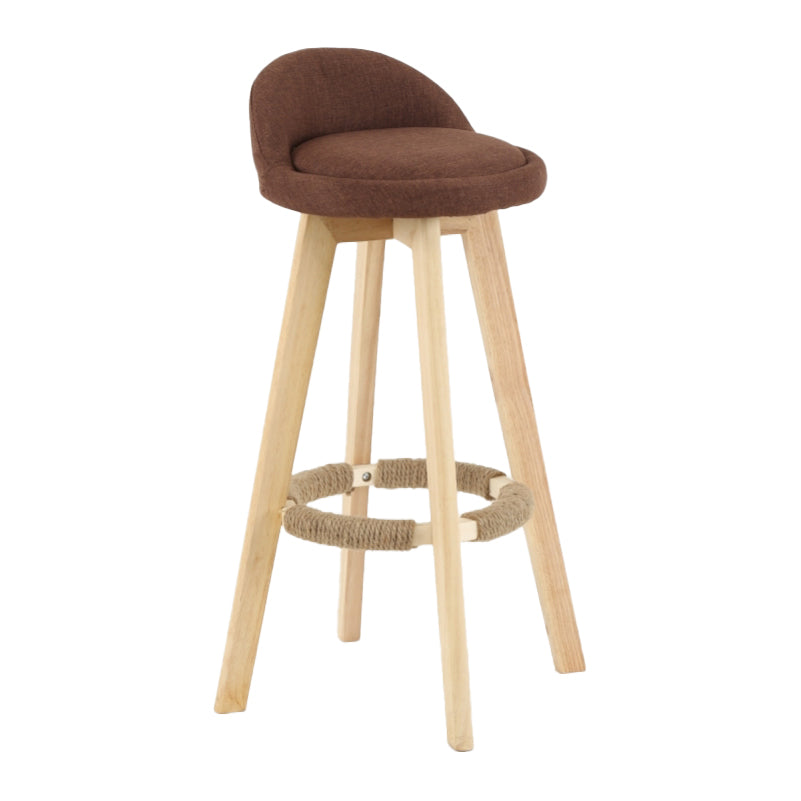 Scandinavian Matte Finish Upholstered Counter Height Stool Footrest Home Barstool