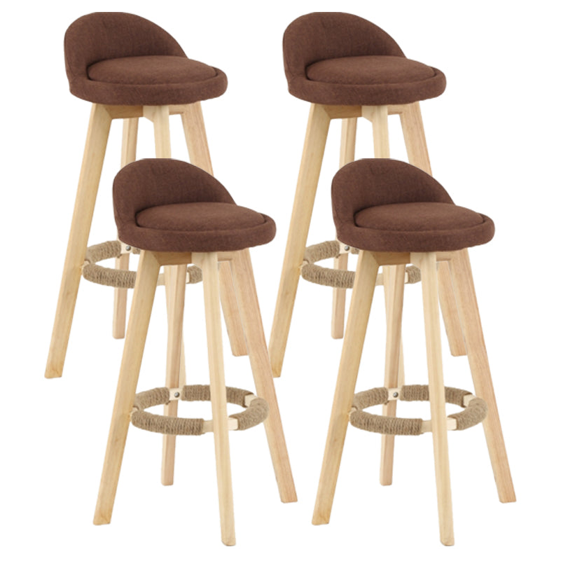 Scandinavian Matte Finish Upholstered Counter Height Stool Footrest Home Barstool