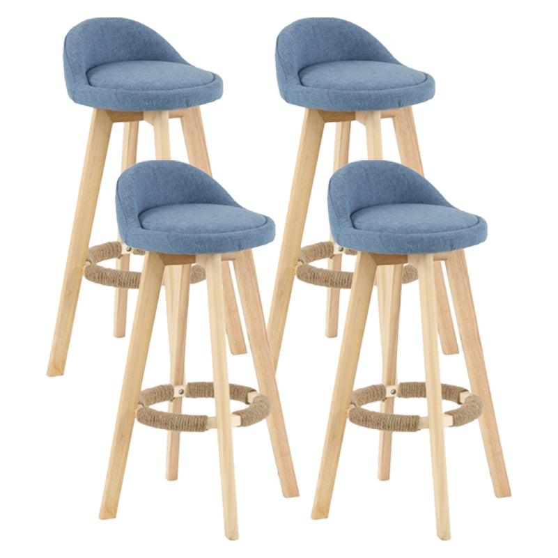 Scandinavian Matte Finish Upholstered Counter Height Stool Footrest Home Barstool