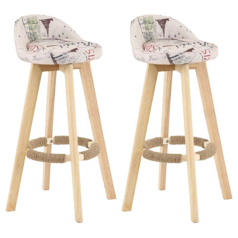 Scandinavian Matte Finish Upholstered Counter Height Stool Footrest Home Barstool