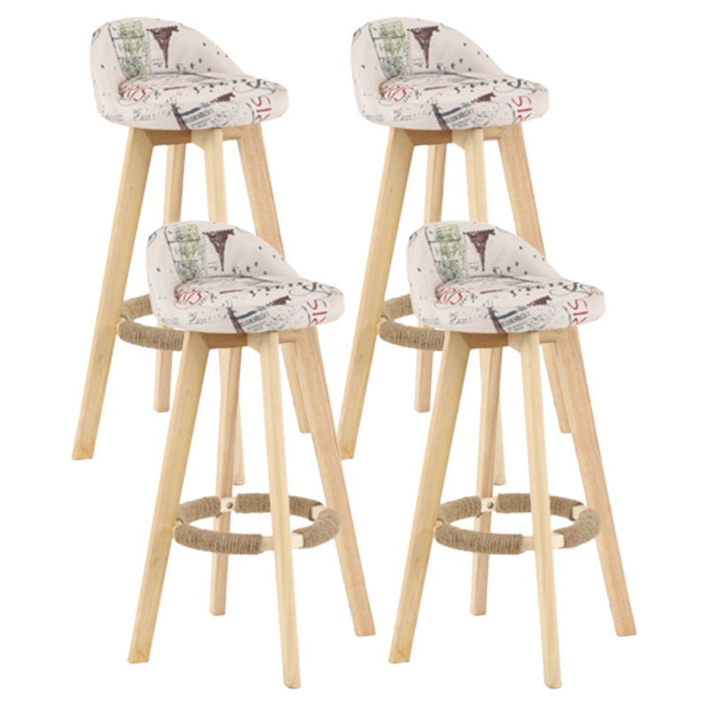 Scandinavian Matte Finish Upholstered Counter Height Stool Footrest Home Barstool