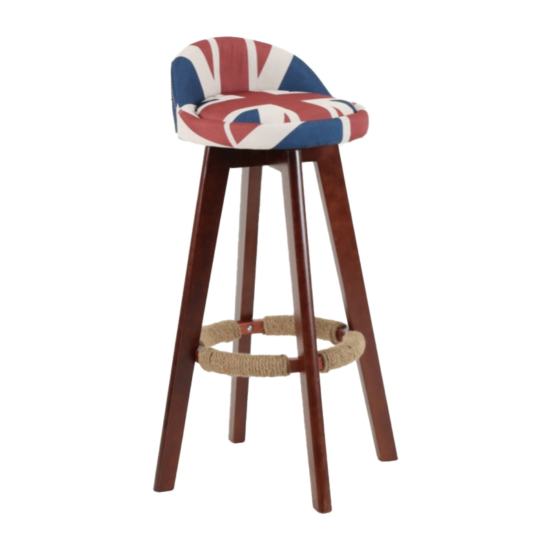 Scandinavian Matte Finish Upholstered Counter Height Stool Footrest Home Barstool