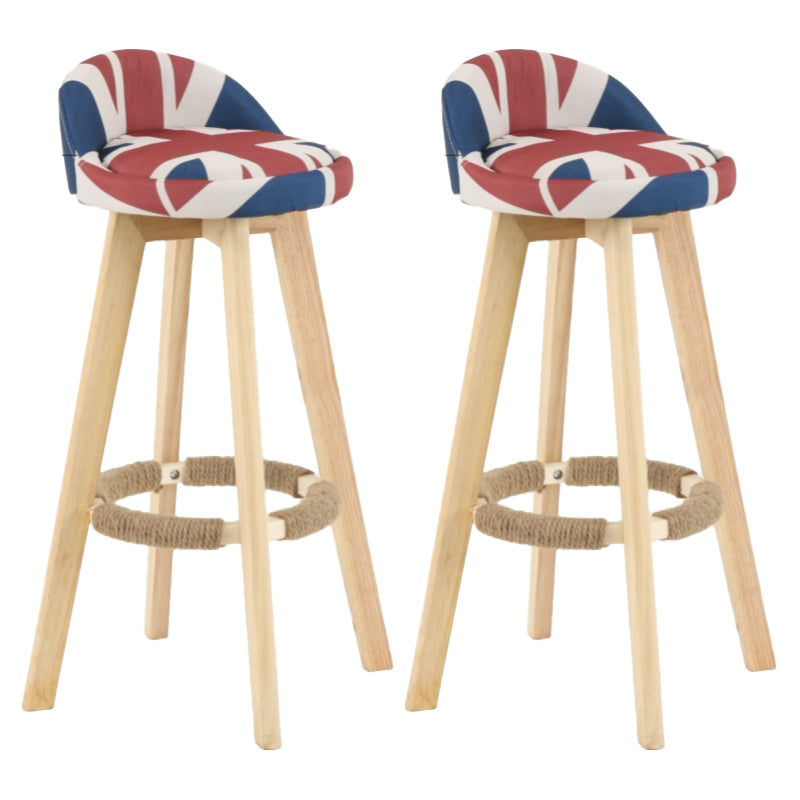 Scandinavian Matte Finish Upholstered Counter Height Stool Footrest Home Barstool