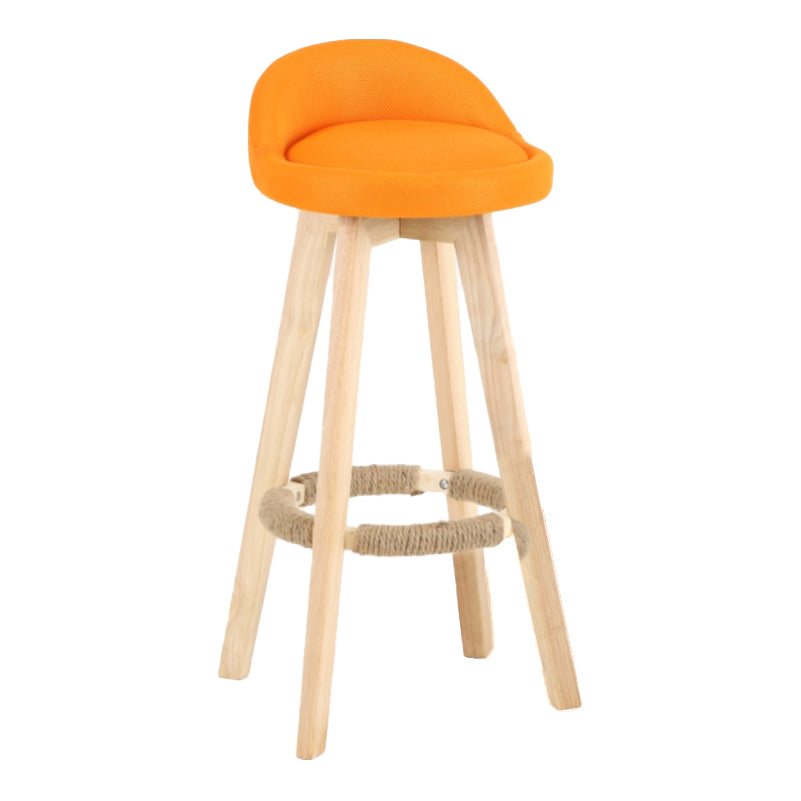 Scandinavian Matte Finish Upholstered Counter Height Stool Footrest Home Barstool