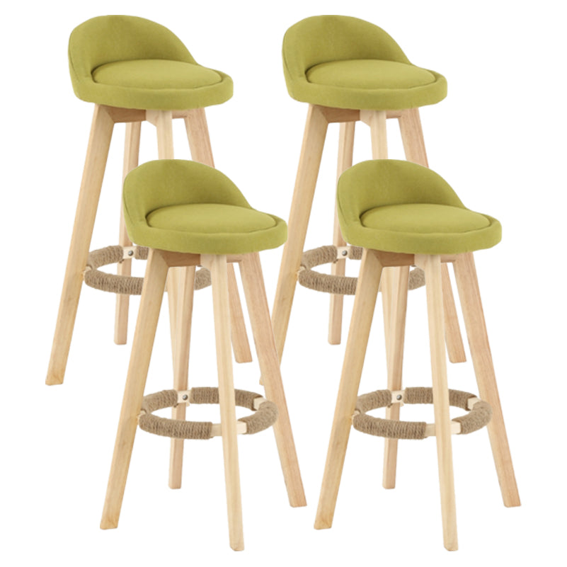 Scandinavian Matte Finish Upholstered Counter Height Stool Footrest Home Barstool
