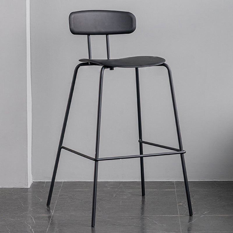 Scandinavian Milk Tea Shop Footrest Stool Matte Finish Iron Bar Stool