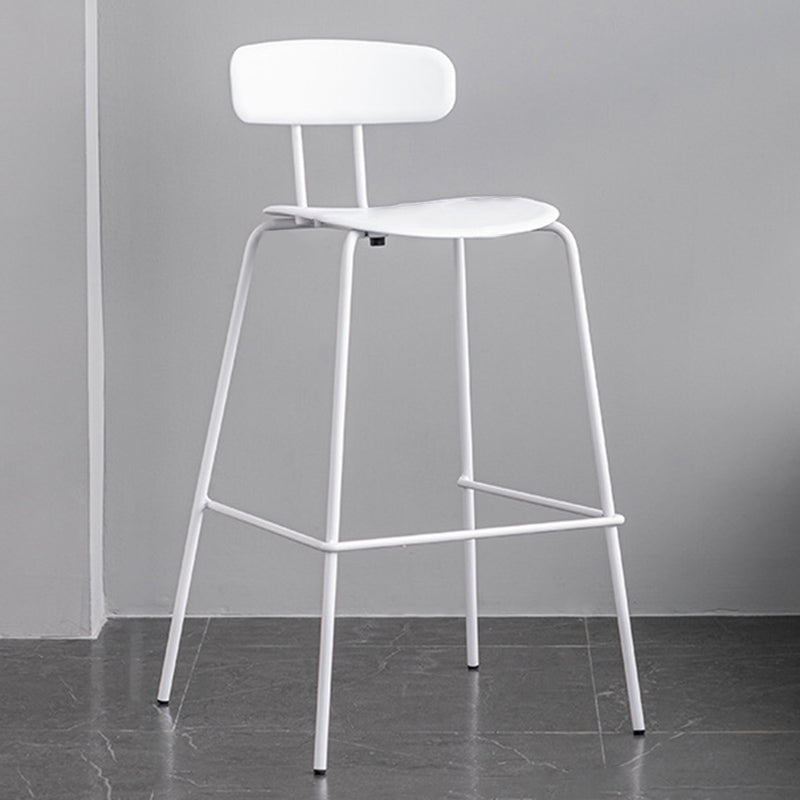 Scandinavian Milk Tea Shop Footrest Stool Matte Finish Iron Bar Stool