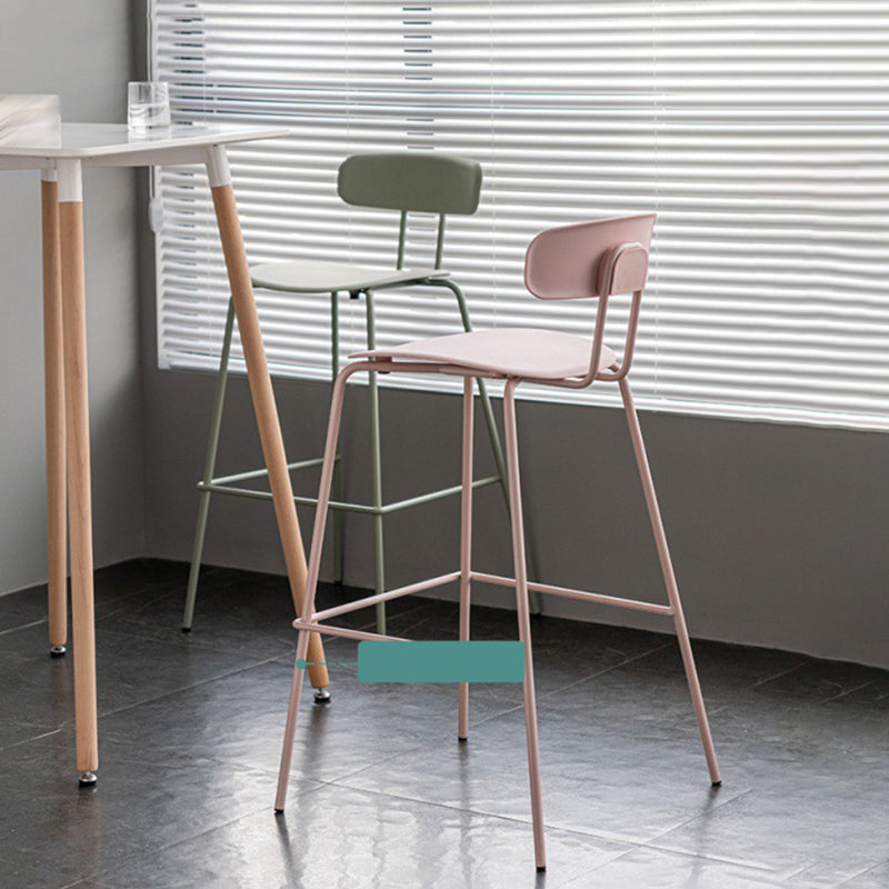 Scandinavian Milk Tea Shop Footrest Stool Matte Finish Iron Bar Stool