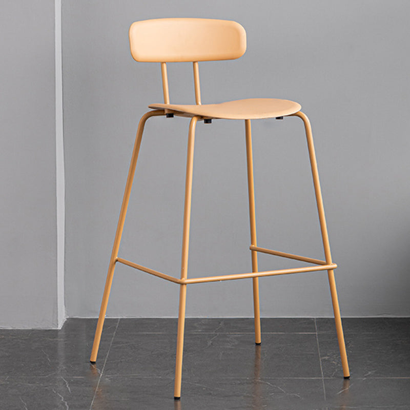 Scandinavian Milk Tea Shop Footrest Stool Matte Finish Iron Bar Stool