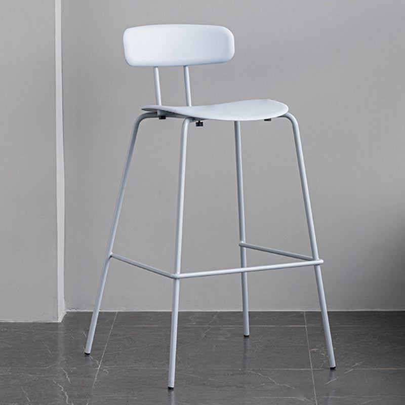 Scandinavian Milk Tea Shop Footrest Stool Matte Finish Iron Bar Stool