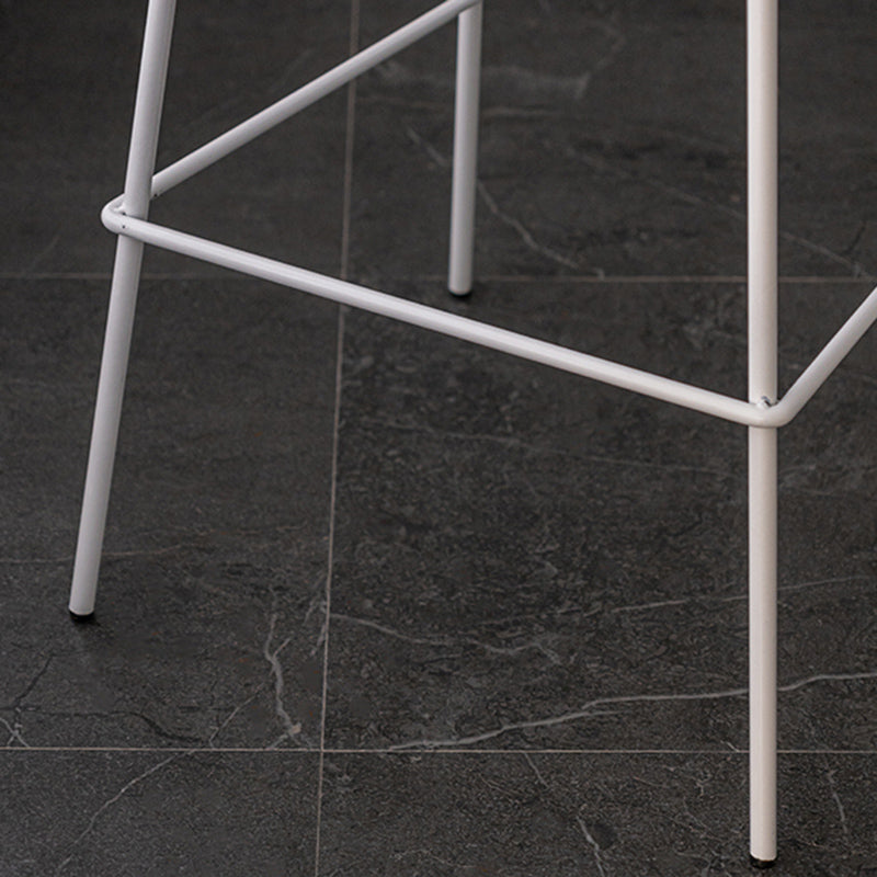 Scandinavian Milk Tea Shop Footrest Stool Matte Finish Iron Bar Stool